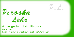 piroska lehr business card